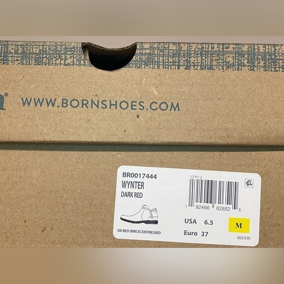 NEW BORN Women's Wynter Dark Red Distressed Side-Zip Ankle Boots Size 6.5M - Picture 11 of 11